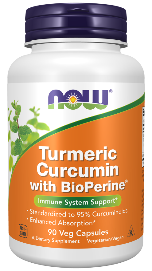 Now Food- Turmeric Curcumin with Bioperine® 90 veg - Immune Support