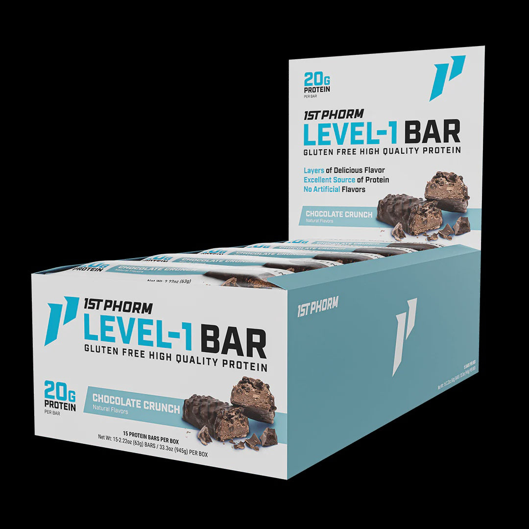 1st Phorm - Level 1 Protein Bar Chocolate Crunch - 15CT - Protein Foods