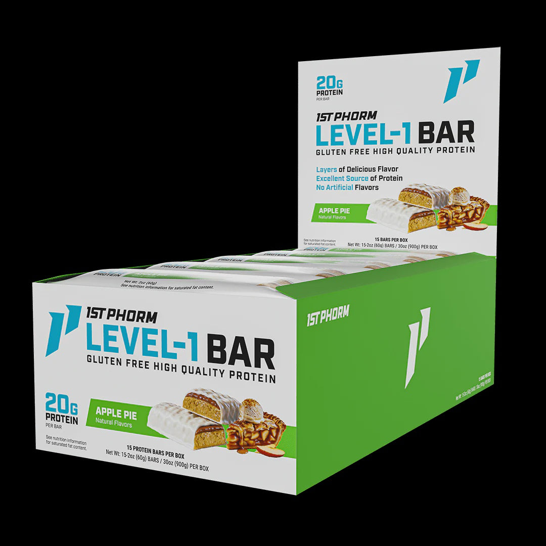 1st Phorm - Level-1 Protein Bar Apple Pie - 15CT - Protein Foods