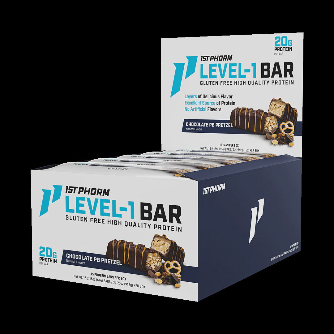 1st Phorm - Level 1 Protein Bar Chocolate PB Pretzel - 15CT - Protein Foods