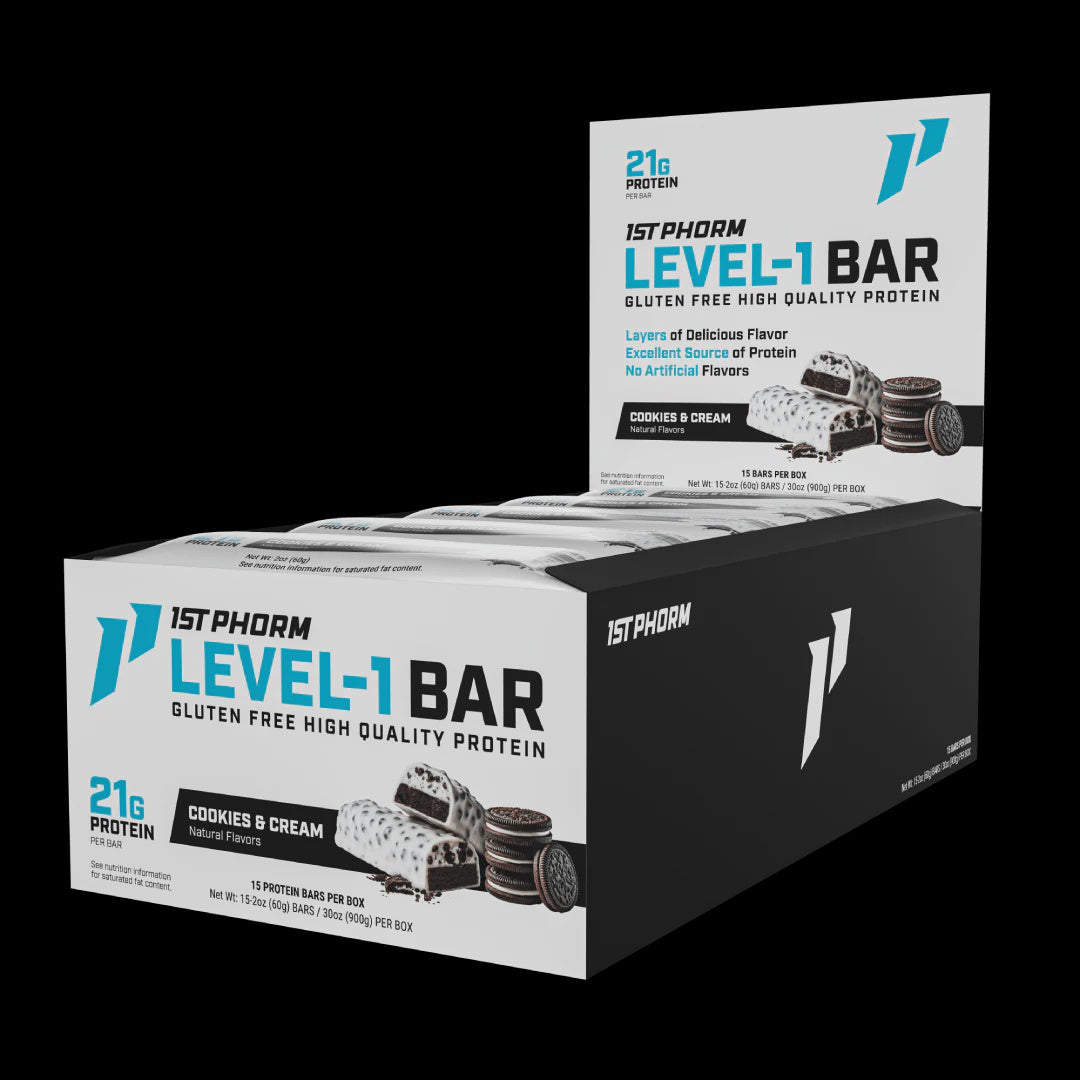 1st Phorm - Level 1 Protein Bar Cookies and Cream - 15 CT - Protein Food
