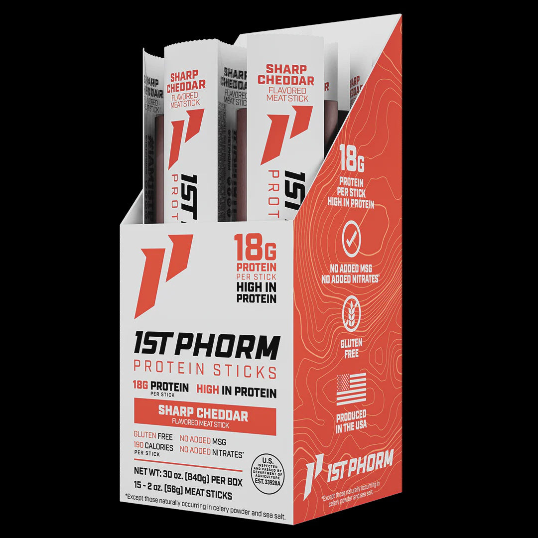 1st Phorm - Protein Sticks Sharp Cheddar - 15CT - Protein Foods