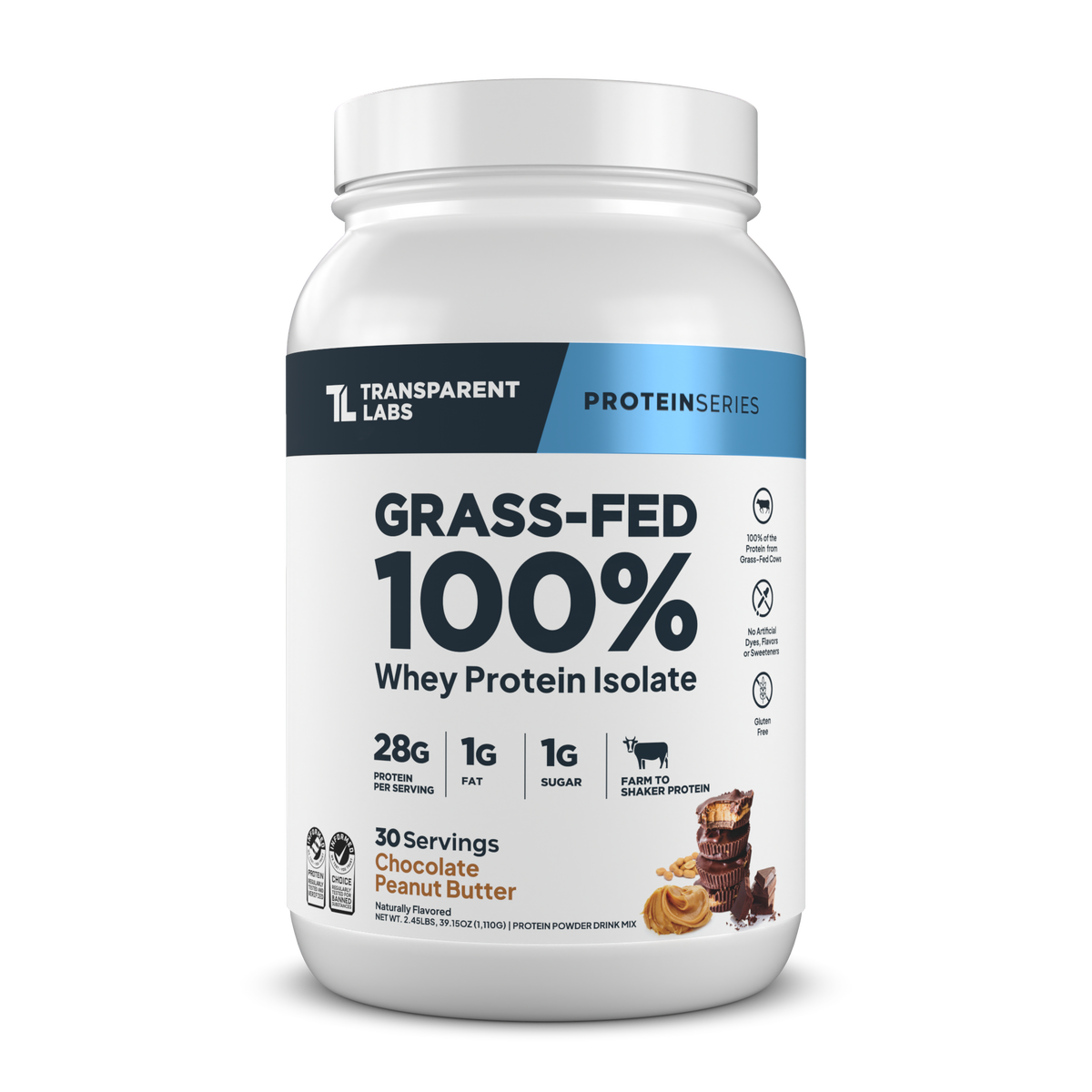 Transparent Labs Grass-Fed Whey Protein Isolate - Chocolate Peanut Butter