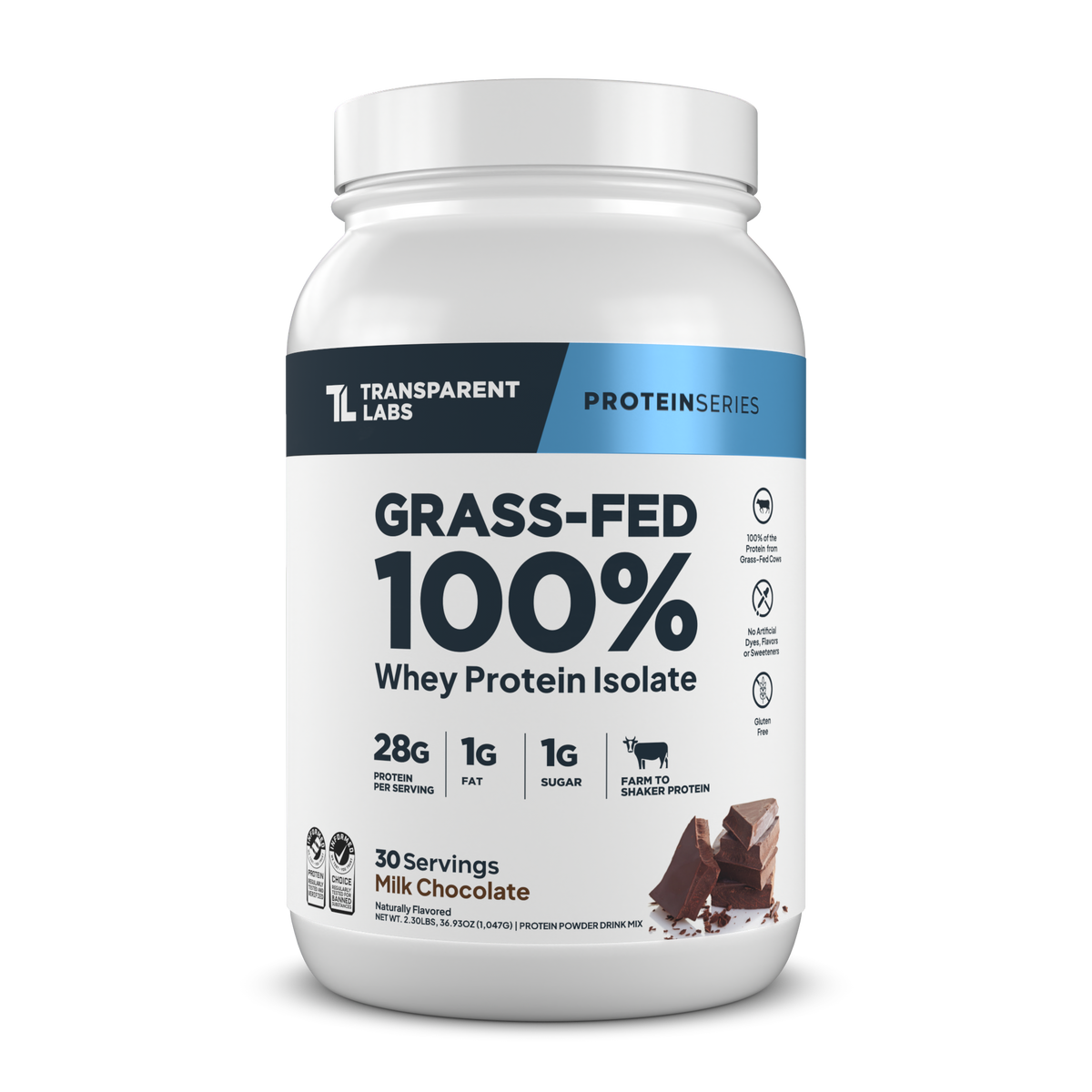 Transparent Labs Grass-Fed Whey Protein Isolate - Milk Chocolate