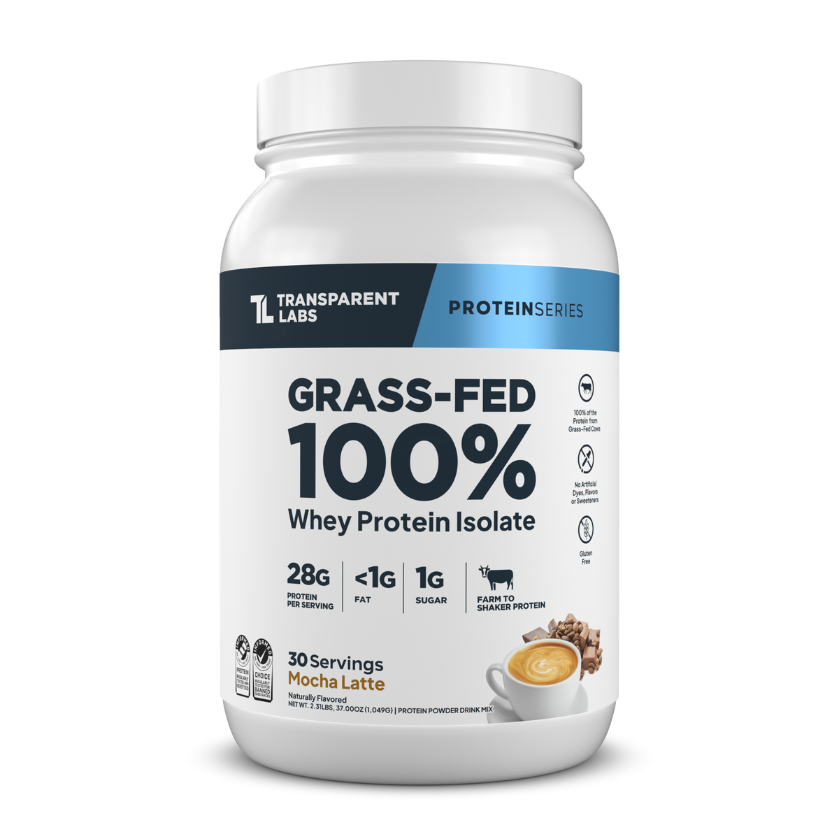 Transparent Labs Grass-Fed Whey Protein Isolate - Mocha