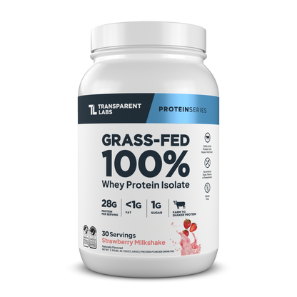 Transparent Labs Grass-Fed Whey Protein Isolate - Strawberry Milkshake