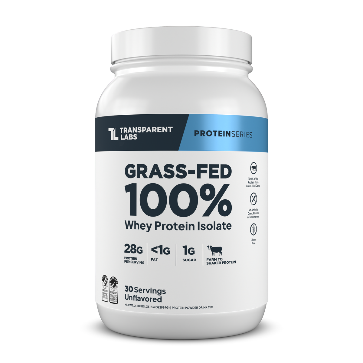 Transparent Labs Grass-Fed Whey Protein Isolate - Unflavored