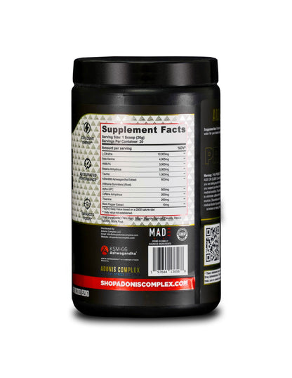 Adonis Complex Pre-Workout - Supplement Facts
