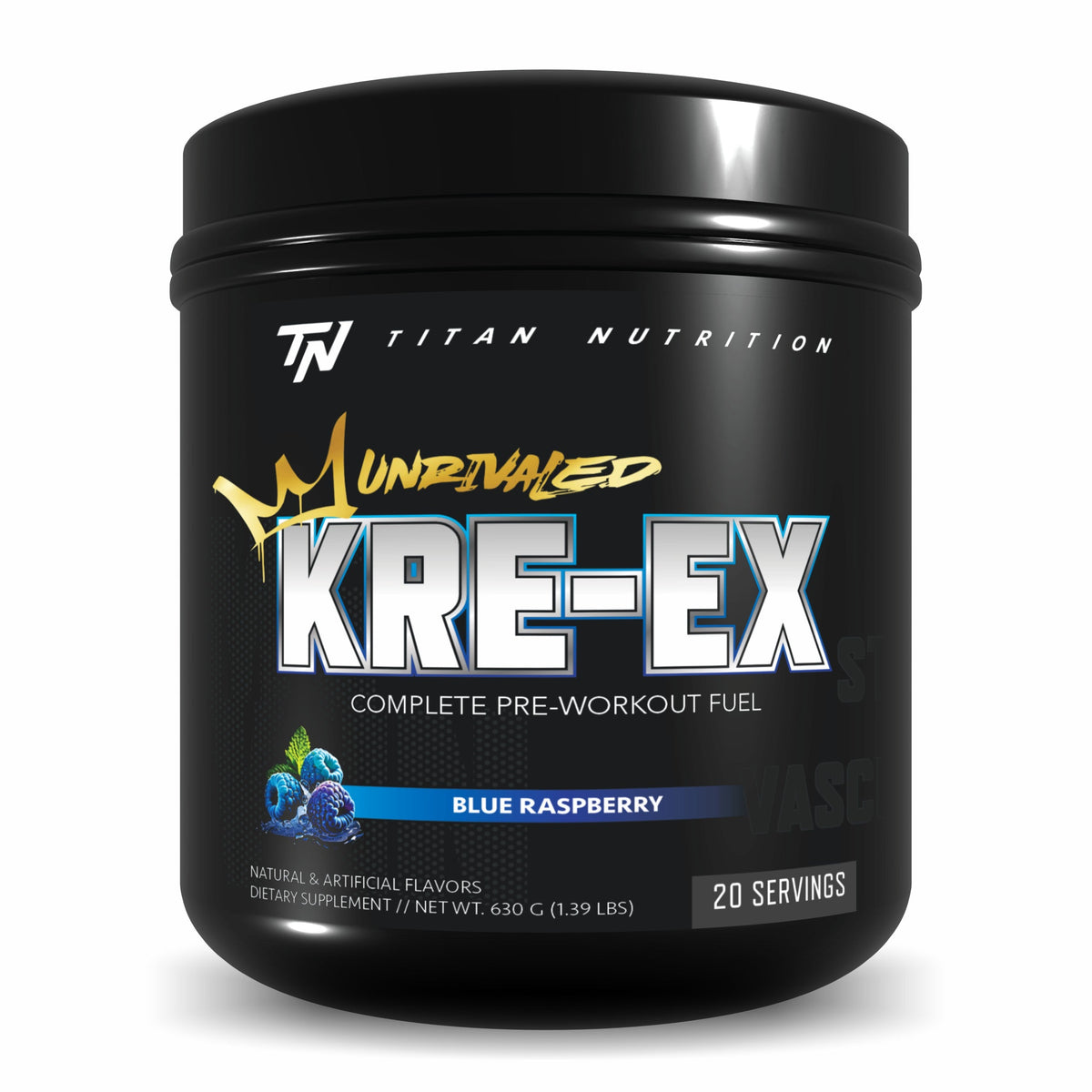 Titan Nutrition KRE-EX™ Unrivaled - Complete Pre-Workout Solution - Blue Raspberry