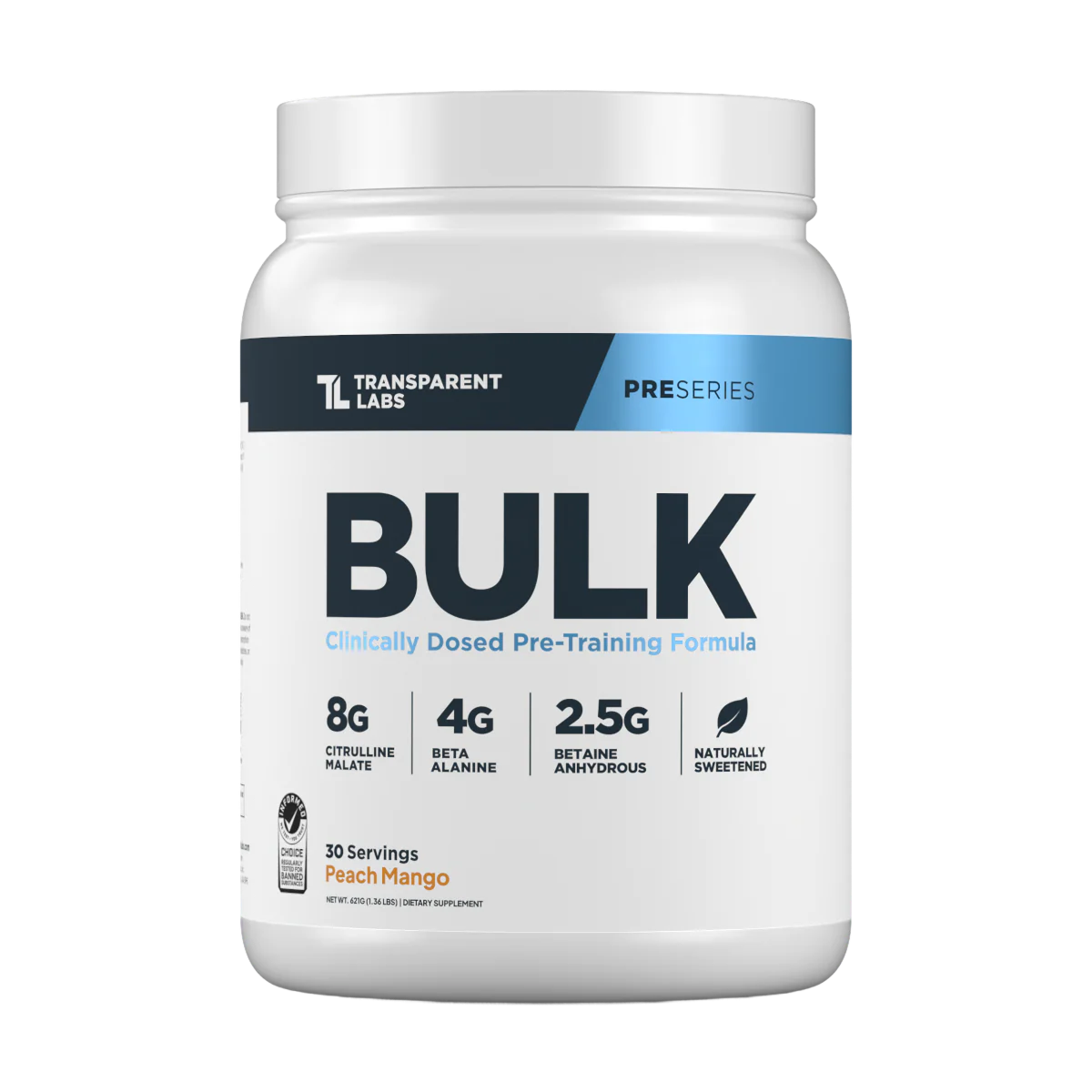 Transparent Labs Bulk Pre-Workout - Peach Mango