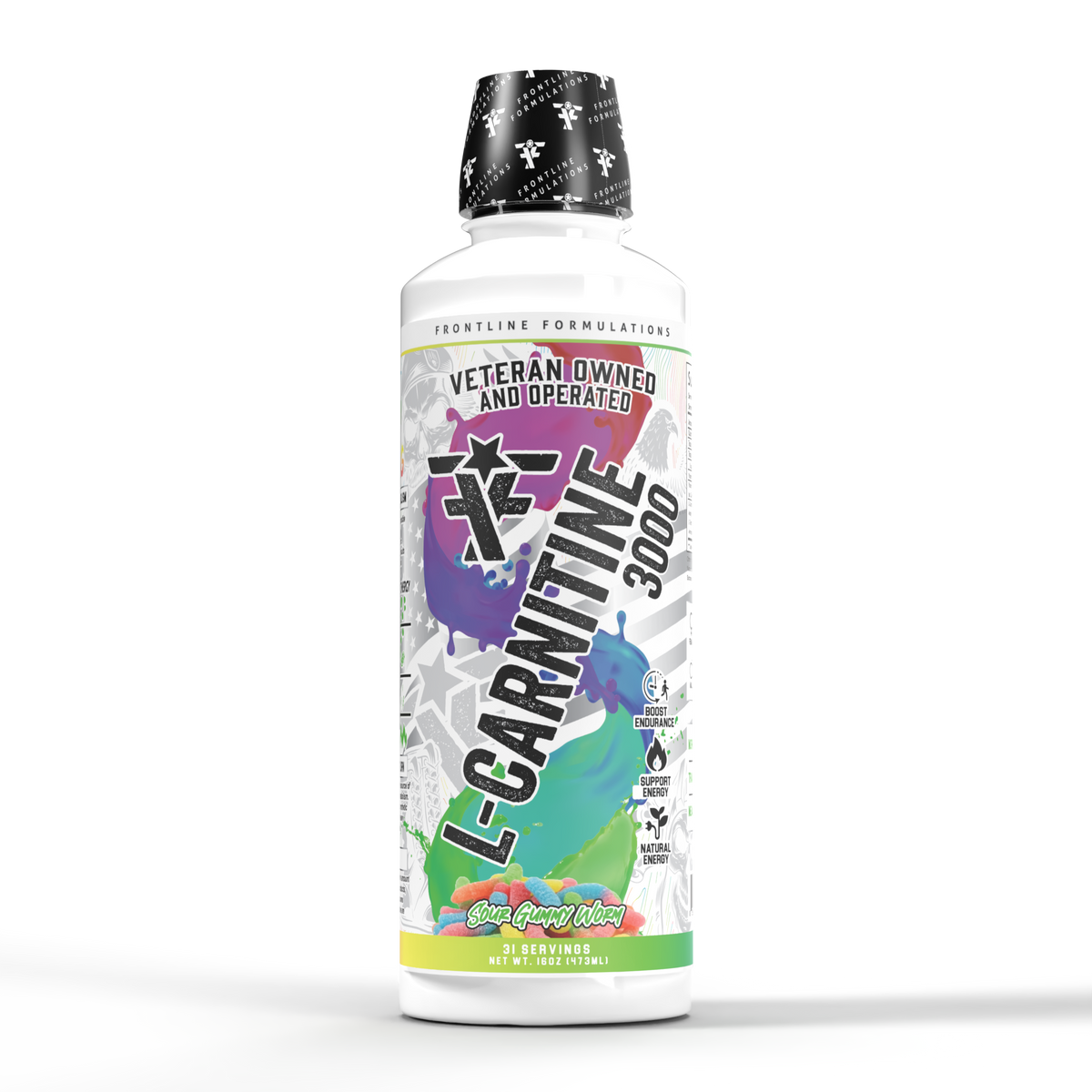 Frontline Formulations L- Carnitine 3000 - Sour Gummy Worm