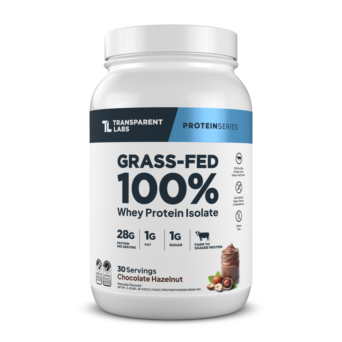 Transparent Labs Grass-Fed Whey Protein Isolate - Chocolate Hazelnut