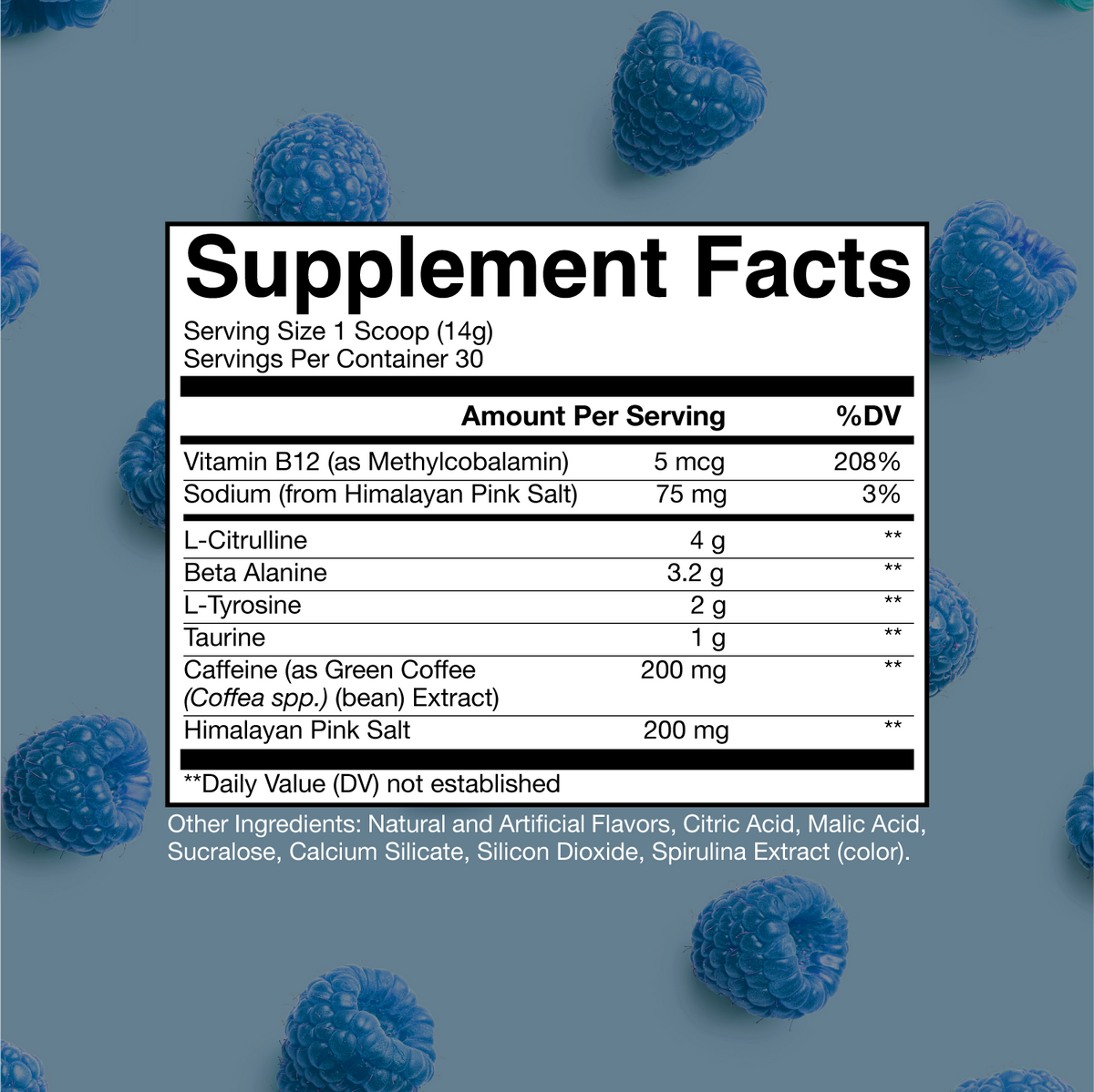 Raw Nutrition CBUM Essential Pre - Supplement Facts