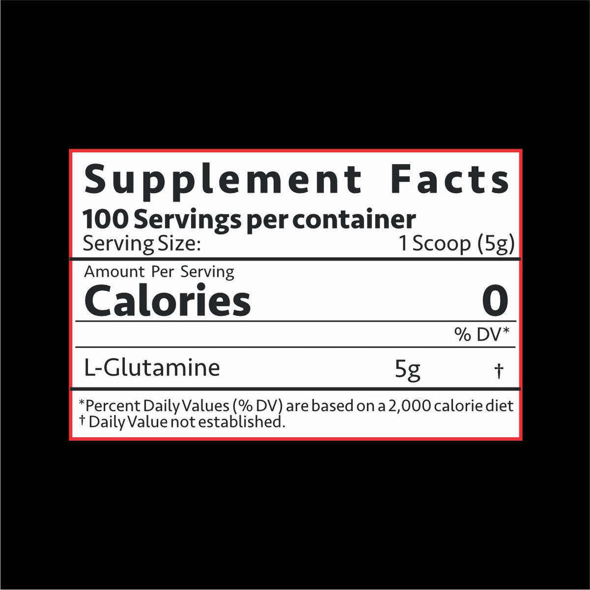 Titan Nutrition Glutamine 500™ - Pharmaceutical Grade Micronized - Supplement Facts