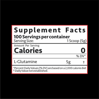 Titan Nutrition Glutamine 500™ - Pharmaceutical Grade Micronized - Supplement Facts
