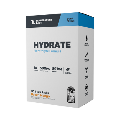 Transparent Labs Hydrate - 30 Stick Packs - Peach Mango