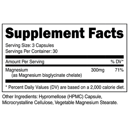 Transparent Labs Magnesium Bisglycinate - Supplement Facts