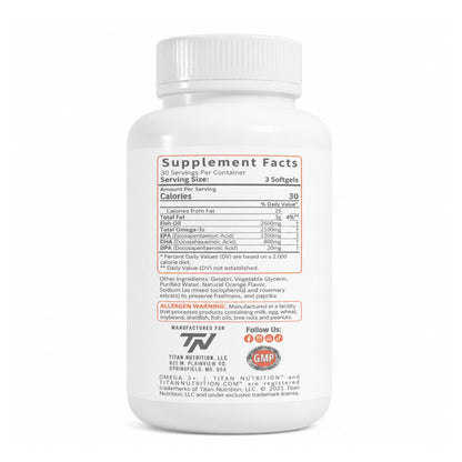 Titan Nutrition Omega3+ - Full Spectrum Omega-3 With DPA - Supplement Facts