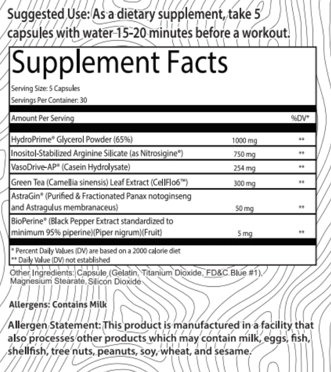 Frontline Formulations Pumpmax - Supplement Facts