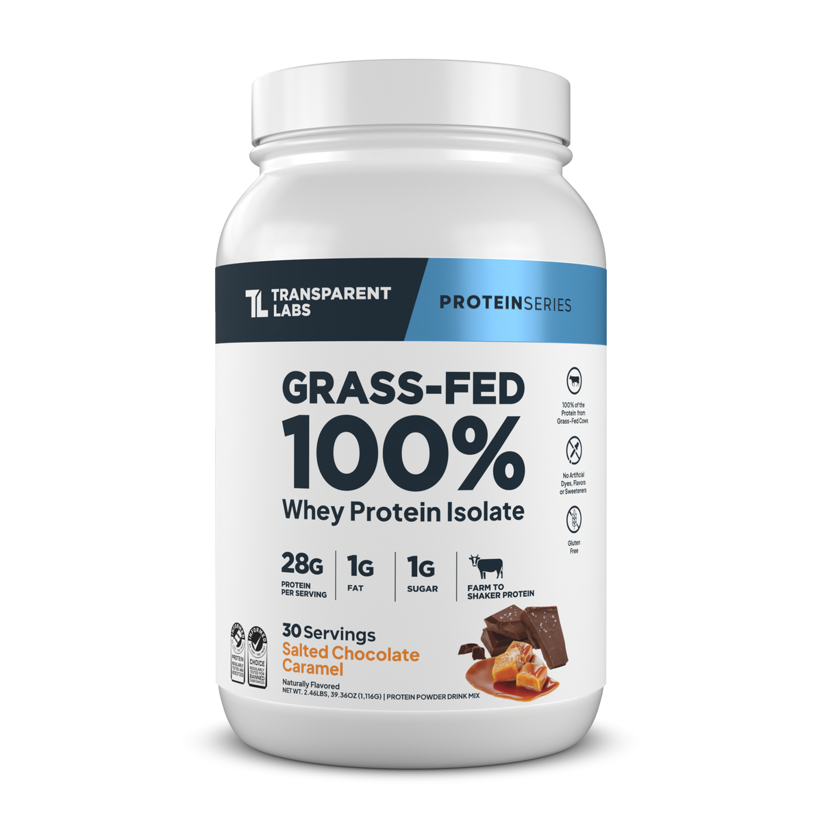 Transparent Labs Grass-Fed Whey Protein Isolate - Salted Chocolate Caramel