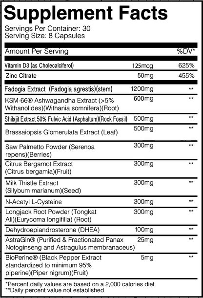 Frontline Formulations Testaplex - Supplement Facts