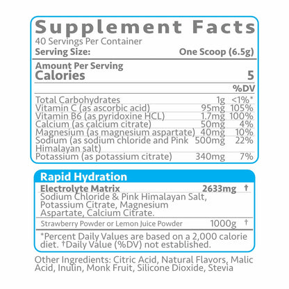Titan Nutrition Thirst - Hydration Matrix - Supplement Facts