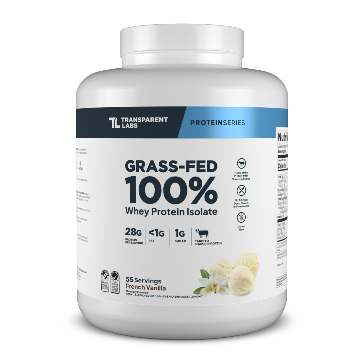 Transparent Labs Grass-Fed Whey Protein Isolate - French Vanilla