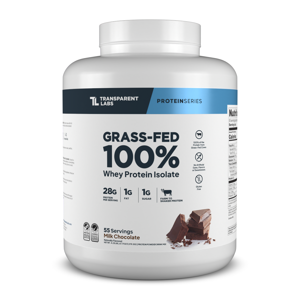 Transparent Labs Grass-Fed Whey Protein Isolate - Milk Chocolate