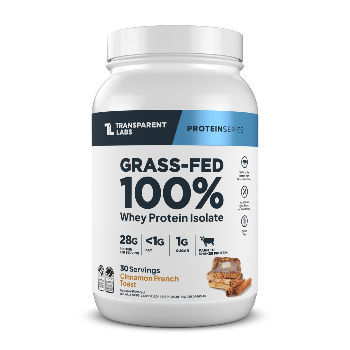 Transparent Labs Grass-Fed Whey Protein Isolate - Cinnamon French Toast