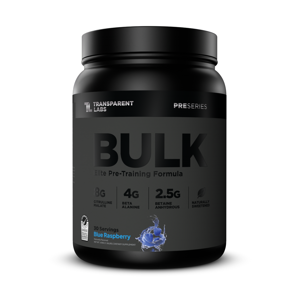 Transparent Labs Bulk Black Pre-Workout - Blue Raspberry