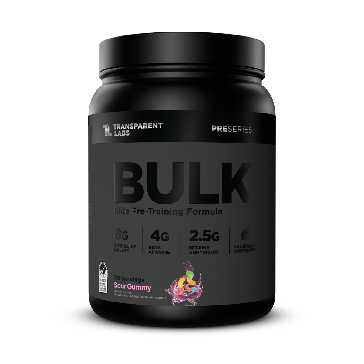 Transparent Labs Bulk Black Pre-Workout - Sour Gummy