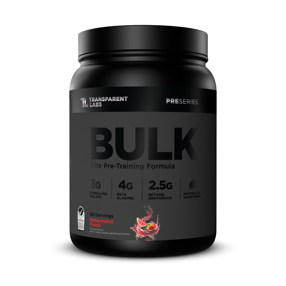 Transparent Labs Bulk Black Pre-Workout - Watermelon Peach