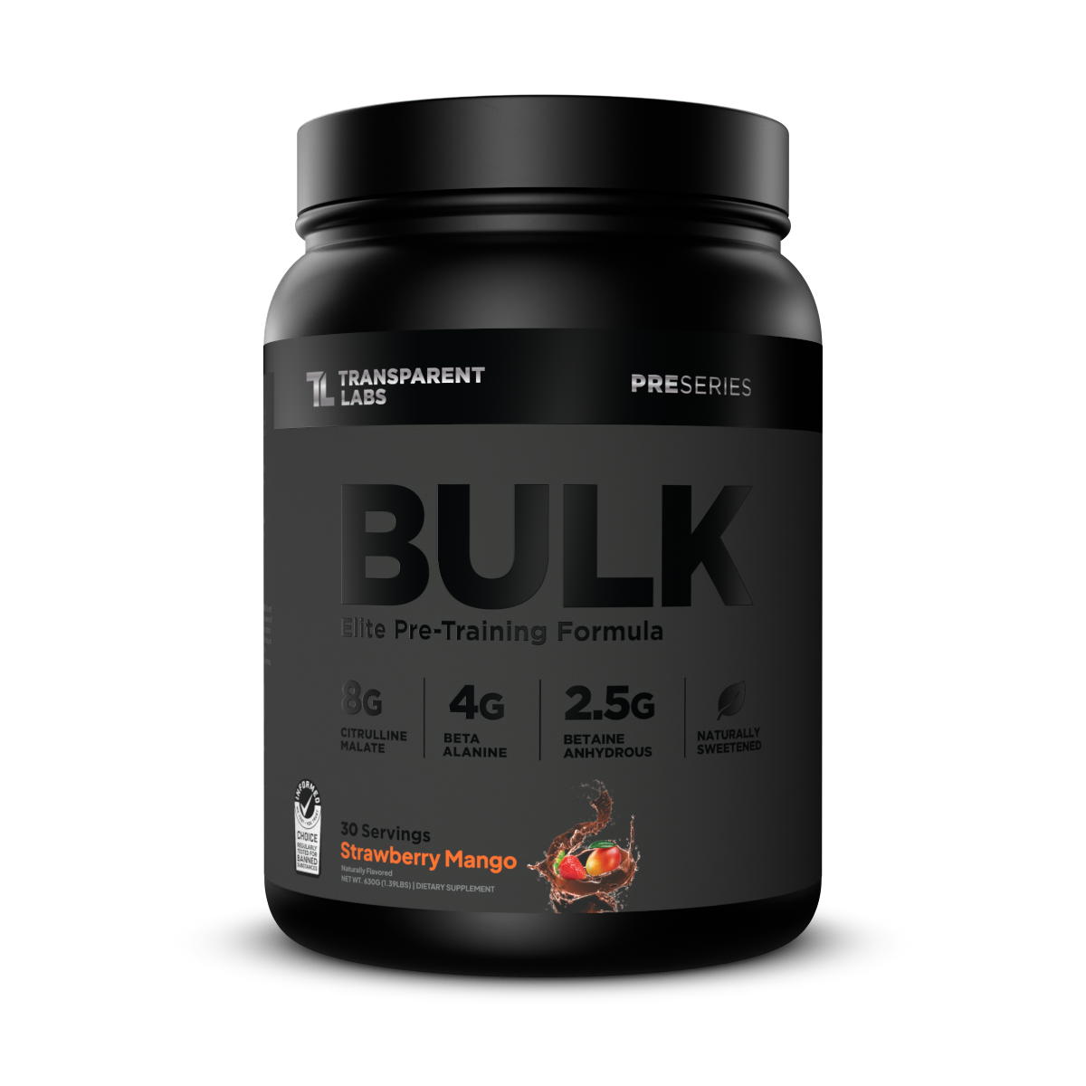 Transparent Labs Bulk Black Pre-Workout - Strawberry Mango