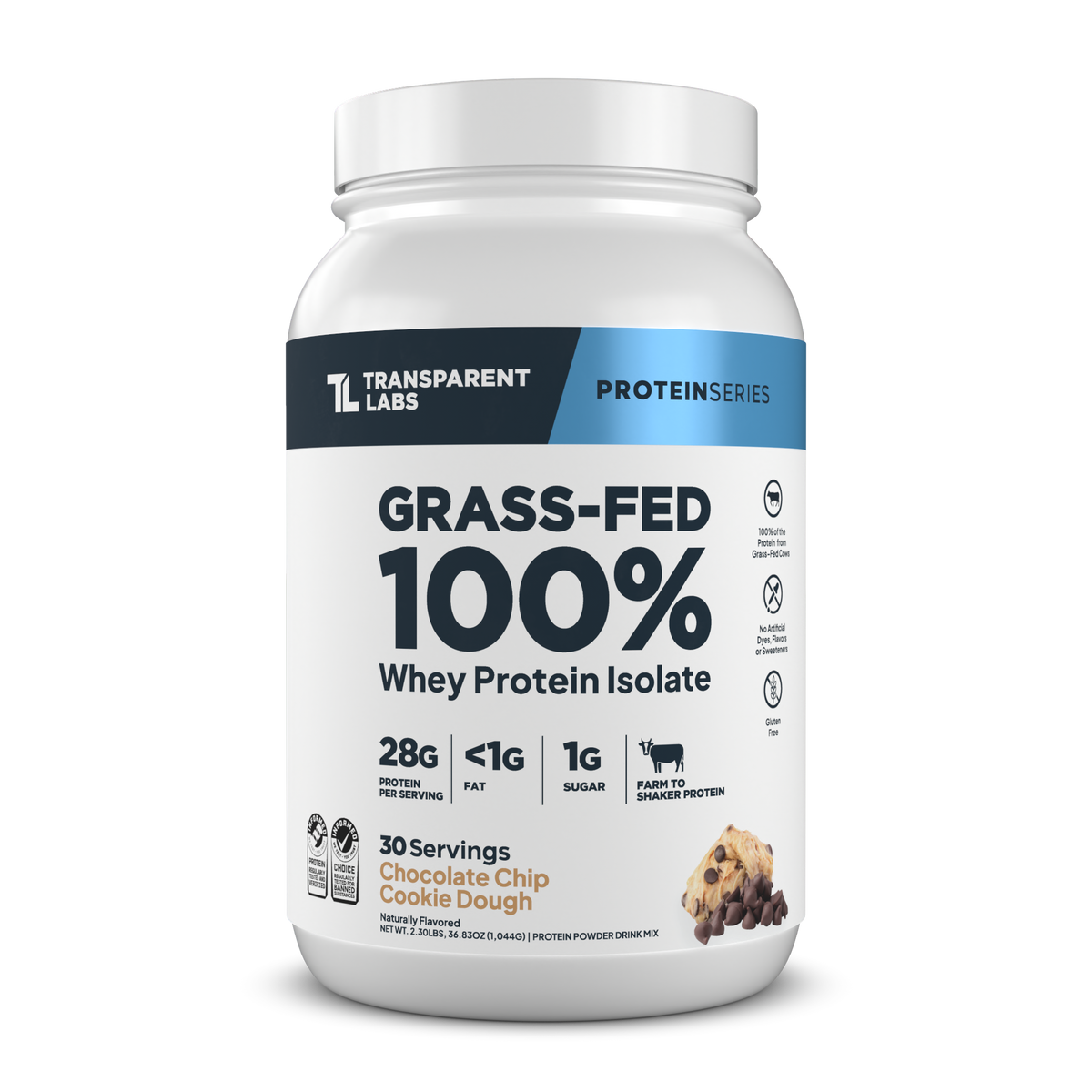 Transparent Labs Grass-Fed Whey Protein Isolate - Chocolate Chip Cookie Dough