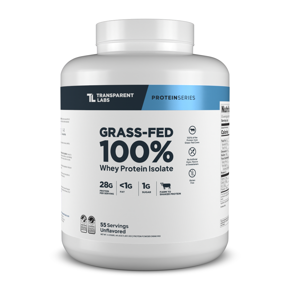 Transparent Labs Grass-Fed Whey Protein Isolate - Unflavored