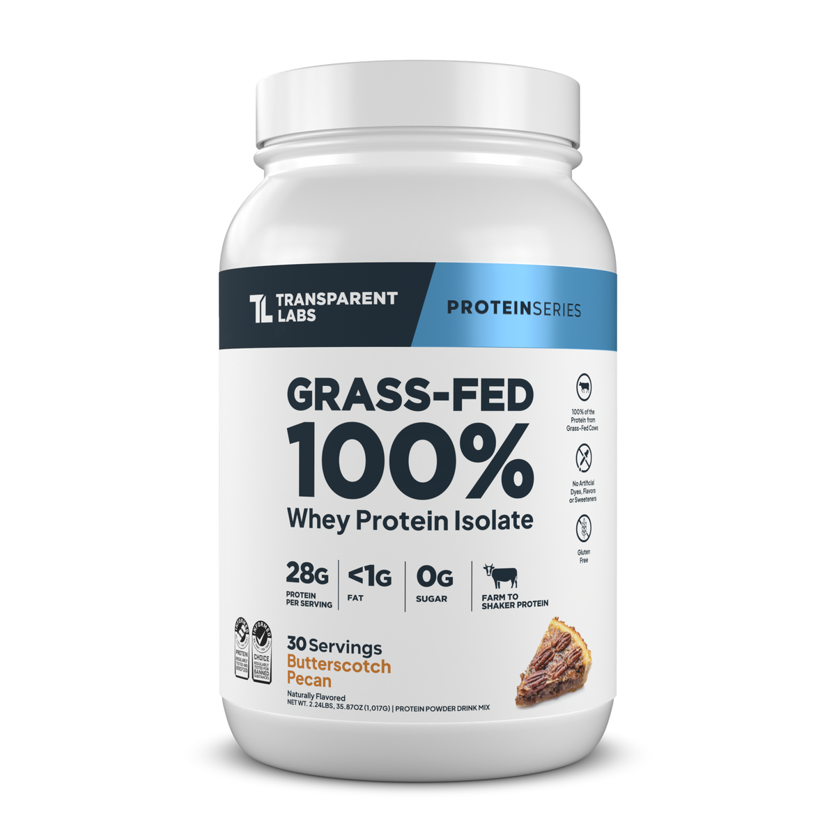 Transparent Labs Grass-Fed Whey Protein Isolate - Butterscotch Pecan