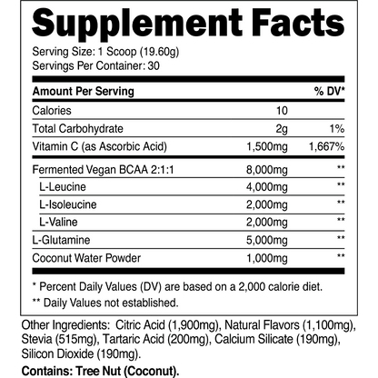 Transparent Labs BCAA Glutamine - Supplement Facts