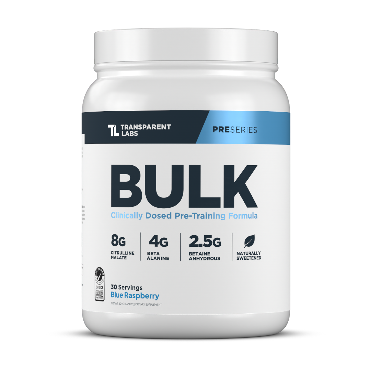 Transparent Labs Bulk Pre-Workout - Blue Raspberry