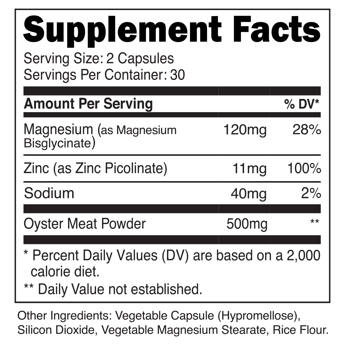 Transparent Labs ZMO - Supplement Facts