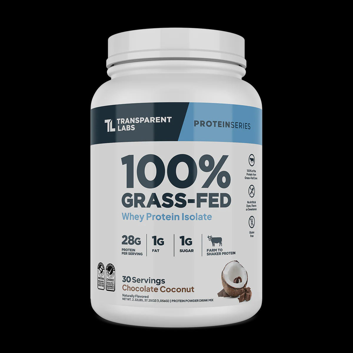 Transparent Labs - 100% Grass-Fed Chocolate Coconut - 2lb - Protein Isolate