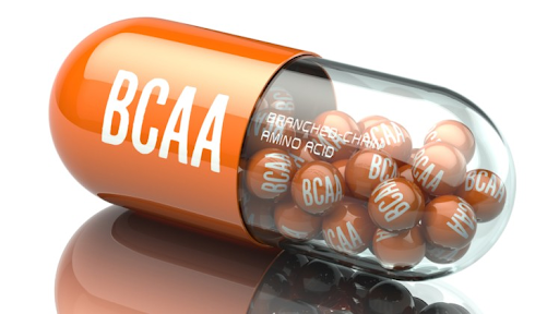 BCAA pill with orange casing