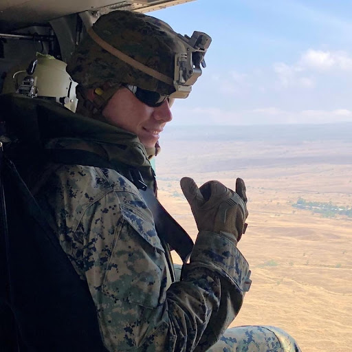 Mitchell Winters In a helicopter during active duty